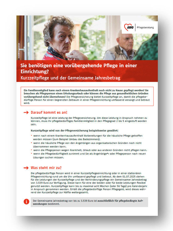 Flyer Kurzzeitpflege